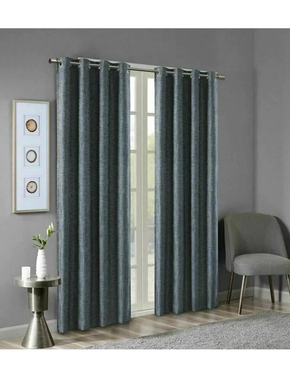 SunSmart Maya 50'' X 54'' Printed Heathered Blackout Window Panel, Blue